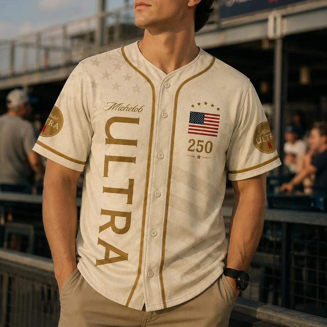 Michelob Ultra Baseball Jersey, 250 Celebrations Jersey, 1776 2026 Patriotic Shirt, 4th of July Gift, Freedom Jersey Comfortable to wear