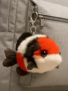 Lucky Koi Fish Keychain Gift for Best Friend, Cute Plush Couple Charm, Backpack Decoration, All Seasons Accessory