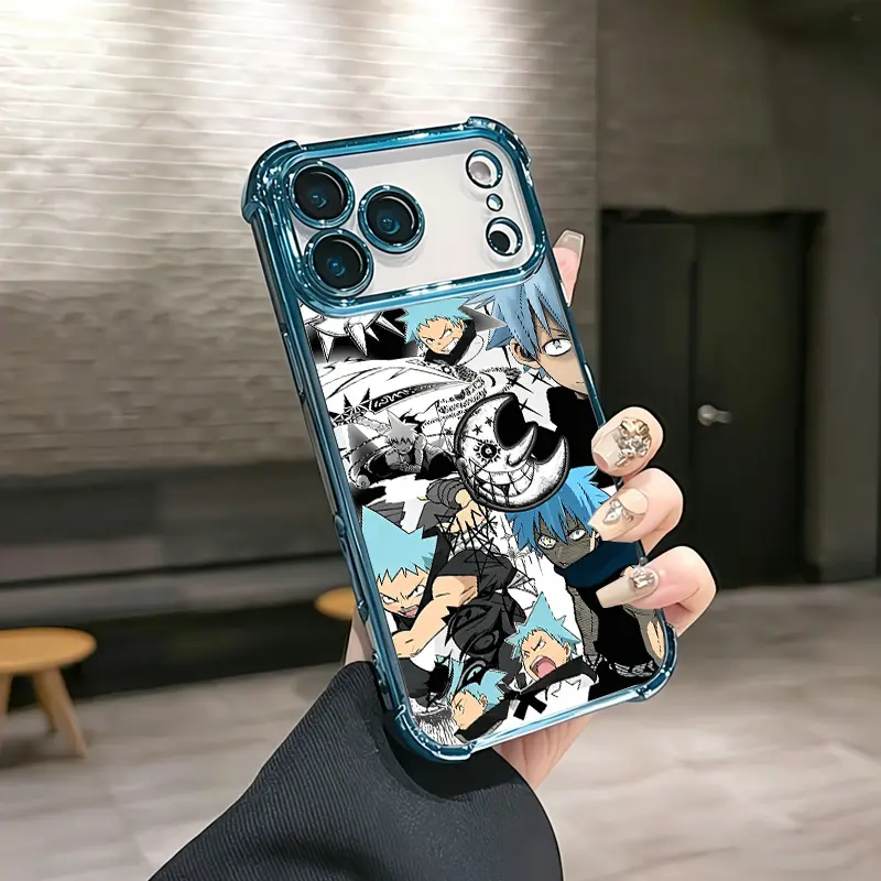 Soul Eater Blue Hair Maka Aesthetic Design Pattern Casing For iPhone 17 16 15 14 13 12 Samsung 22 23 24 25 Plus Pro Max Ultra Soft Silicon TPU Shockproof Protector Vintage Unique Fashion Mobile Phone fashionable protective Case gift