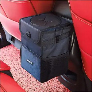 Spring Car Trash Can With Lid & Storge Pockets, Large Capacity Car Bag For Fall, Leak-proof Automotive Garbage Can, Car Accessories, Birthday Gifts