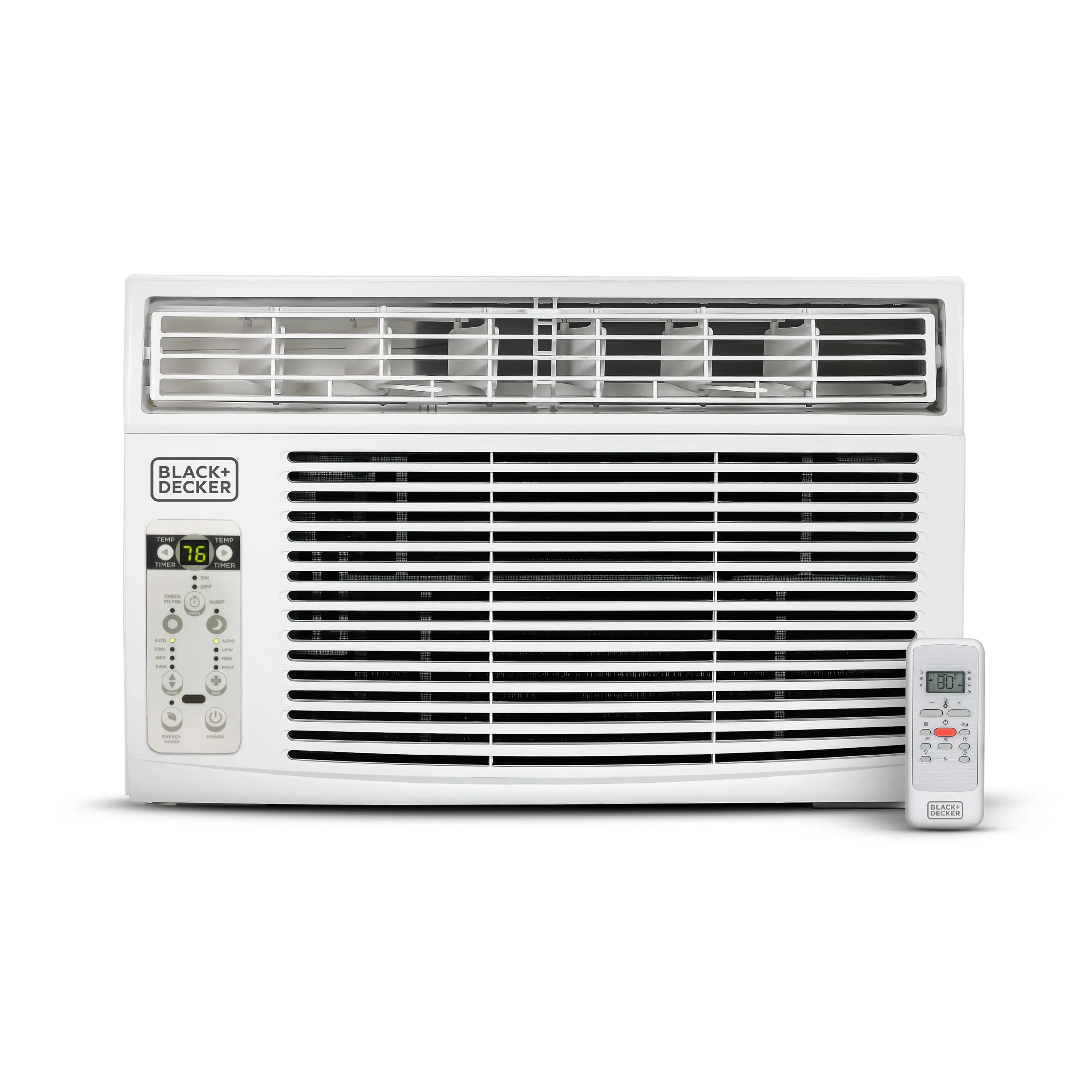 BLACK+DECKER Window Air Conditioner 8000 BTU, AC Window Unit Cools Up to 350 Square Feet, AC Unit with Remote Control, 3 Cooling Speeds and Fan Only Function, BD08WT6, White