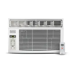 BLACK+DECKER Window Air Conditioner 8000 BTU, AC Window Unit Cools Up to 350 Square Feet, AC Unit with Remote Control, 3 Cooling Speeds and Fan Only Function, BD08WT6, White