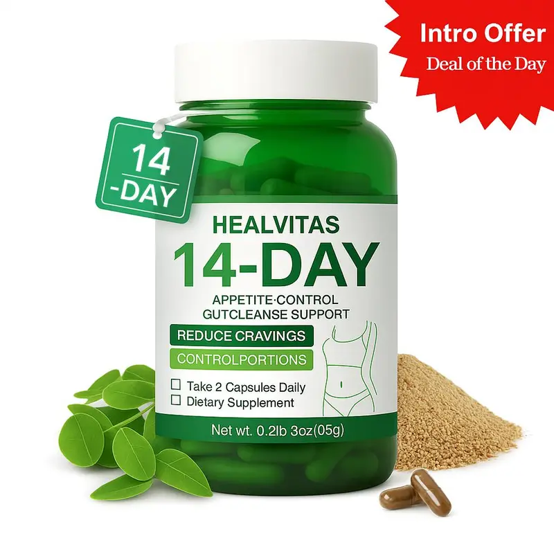 HEALVITAS Gut Health Supplement - Sustained-Release Probiotics & White Kidney Bean Extract - 60 Vegan Capsules - Gluten-Free, Non-GMO Dietary Support for Gut Wellness