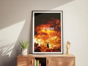 Oppenheimer Poster - Vintage Vertical Movie Print, Minimalist Wall Art, Christopher Nolan Film Poster, Cinema Decor for Home or Office