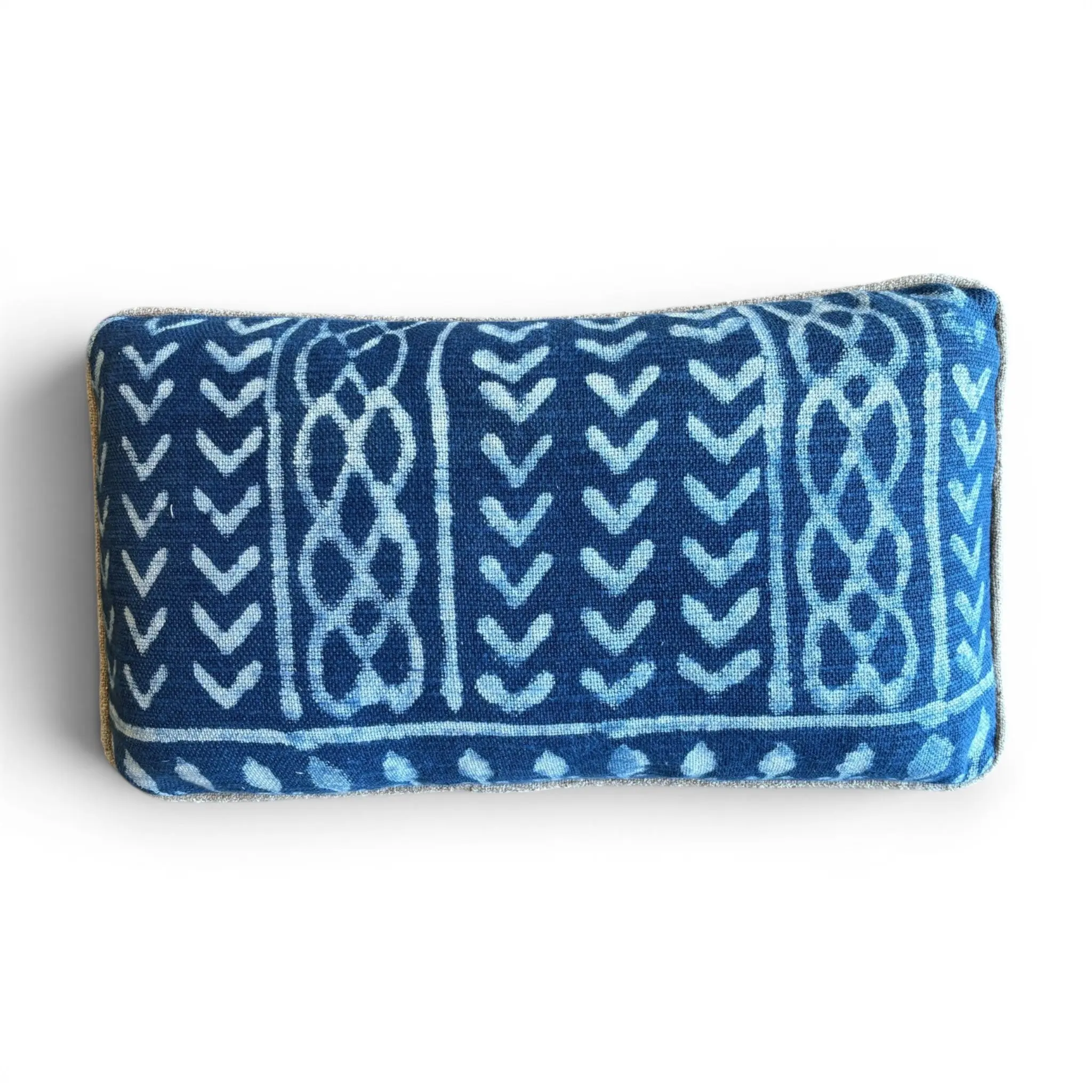 Vintage Indigo Mudcloth Kidney Pillow
