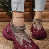 【Black Friday】Women's fashion casual sneakers, casual shoes, Low fashion sneaker, tennis shoes suitable for daily leisure and commuting to work and school, Patchwork design sneakers, Casual lifestyle sneakers