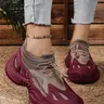 Women's fashion casual sneakers, casual shoes, Low fashion sneaker, tennis shoes suitable for daily leisure and commuting to work and school, Patchwork design sneakers, Casual lifestyle sneakers