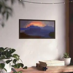 (No Frame) Minecraft Sunset Poster, Video Game Wall Art, Matte Poster Print, Gamer Room Decor, Gaming Gift, Kids Bedroom Decoration
