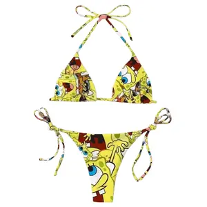 Y2K Sp0ngeb0b's Bikini outfits - Retro-inspired Swimwear for Trendsetters, Womenswear,Cutecore Swimsuit Summer Swimwear