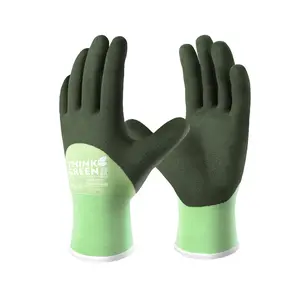 COOLJOB Think Green Thick Fleece Lined Winter Thermal Warm Freezer Work Gloves, Non-Slip Grip