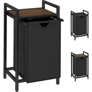 Laundry Hamper, Two-Color Laundry Basket with Removable Laundry Bag and Top Shelf, Clothes Hamper for Samll Space,Laundry Room, Bedroom, Bathroom