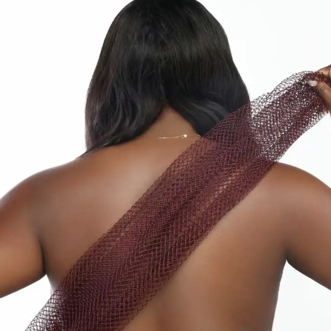 African Net Sponge Bath Accessory - Ethically Sourced from Nigeria, Authentic Body Scrubber Exfoliating Tool, Porous, Hygiene-Focused, Quick-Drying, #SohoChic Beauty