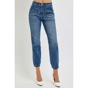 RISEN Full Size High Rise Ankle Jogger Jeans american eagle low rise baggy jean