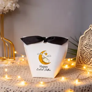 5pcs Eid Al Adha Cute Sheep Stars Color Printed Candy Cookies Gift Box Mubarak Candy Cookie Gift Box Muslim gift  for kids