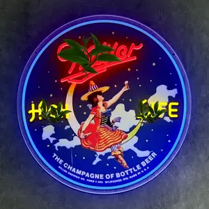 A blue UV printed neon wall decoration, USB powered, battery free. Men's cave, bar party, shop sign neon lights