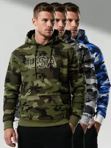 Men's winter warm camouflage pullover hoodie, soft and comfortable fabric with pocket design, suitable for casual outdoor, fitness and travel wear