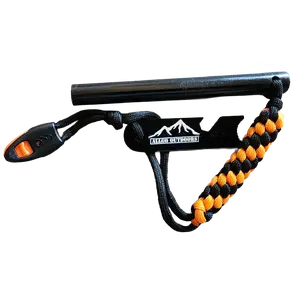 Allgo Outdoors 5in Ferro Rod Fire Starter with Striker, Whistle and Paracord