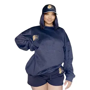 YESHUA Pullover Sweater -Charcoal Womenswear Sweatshirt Tops Pullover Casual Long Sleeve Basic Minimalist Winter