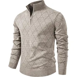 1/4 Zip Pullover Mens Sweaters Lightweight Pullover Soft Men's Knit Long Sleeve Sweater