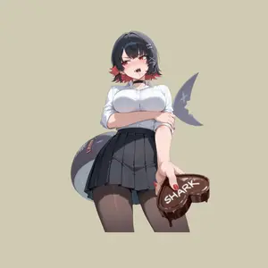 Ellen Joe Shark Attitude Sticker,  Cool Anime Girl, Tactical School Uniform, Edgy Aesthetic