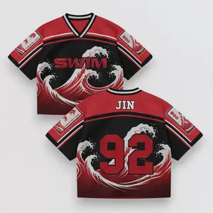 Bangtan Boys Inspired Custom Swim Jersey Shirt – Bangtan Concert Outfit Wave Graphic Fan Jersey