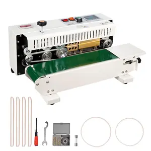 【Summervibes】VEVOR Continuous Bag Band Sealing Machine,  0.24-0.47 in/6-12 mm Seal Width, Horizontal Band Sealer Machine with Digital Temperature Control, Bag Sealer for 0.02-0.8 mm Plastic Bags with Count Function