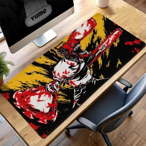 Chainsaw Man Bold Action Gaming Desk Mat, Denji Chainsaw Form Mouse Pad, Anime Gift for Fans, Stylish Dark Shonen Desk Decor