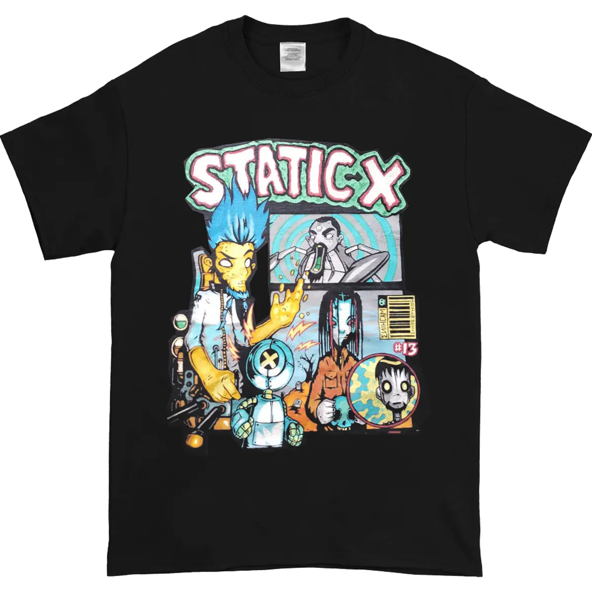 Static-X Band Vintage Black Unisex Cotton One Side T-Shirt