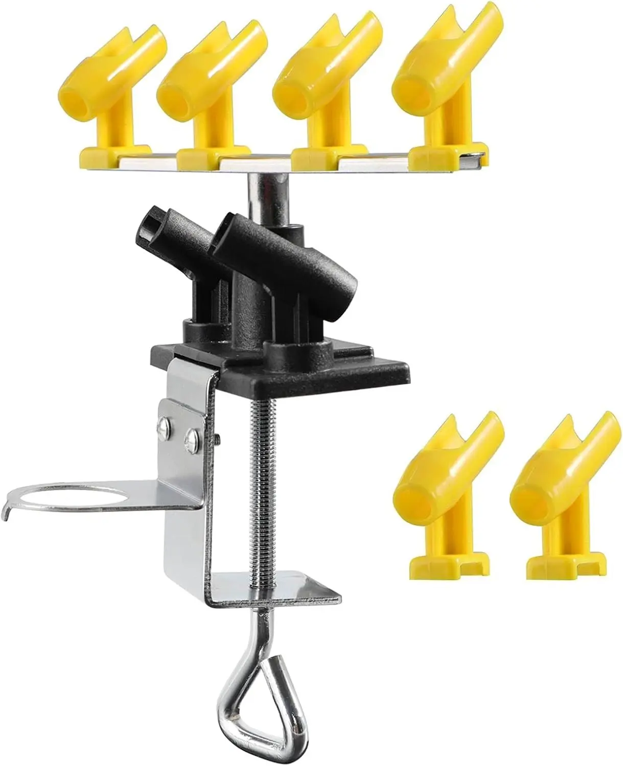 Airbrush Holder Clamp-on Style Air Brush Station Stand Kit 360° Rotate Holds Up to 6 Airbrush Guns