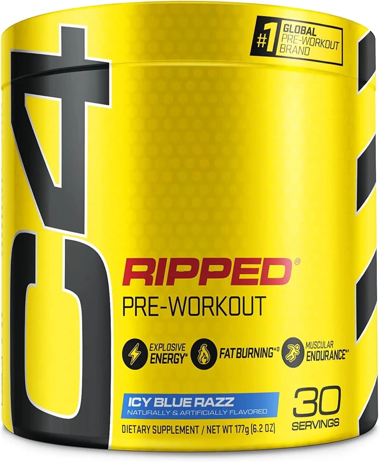 C4 Ripped Pre-Workout Powder, Icy Blue Razz, 30 Servings