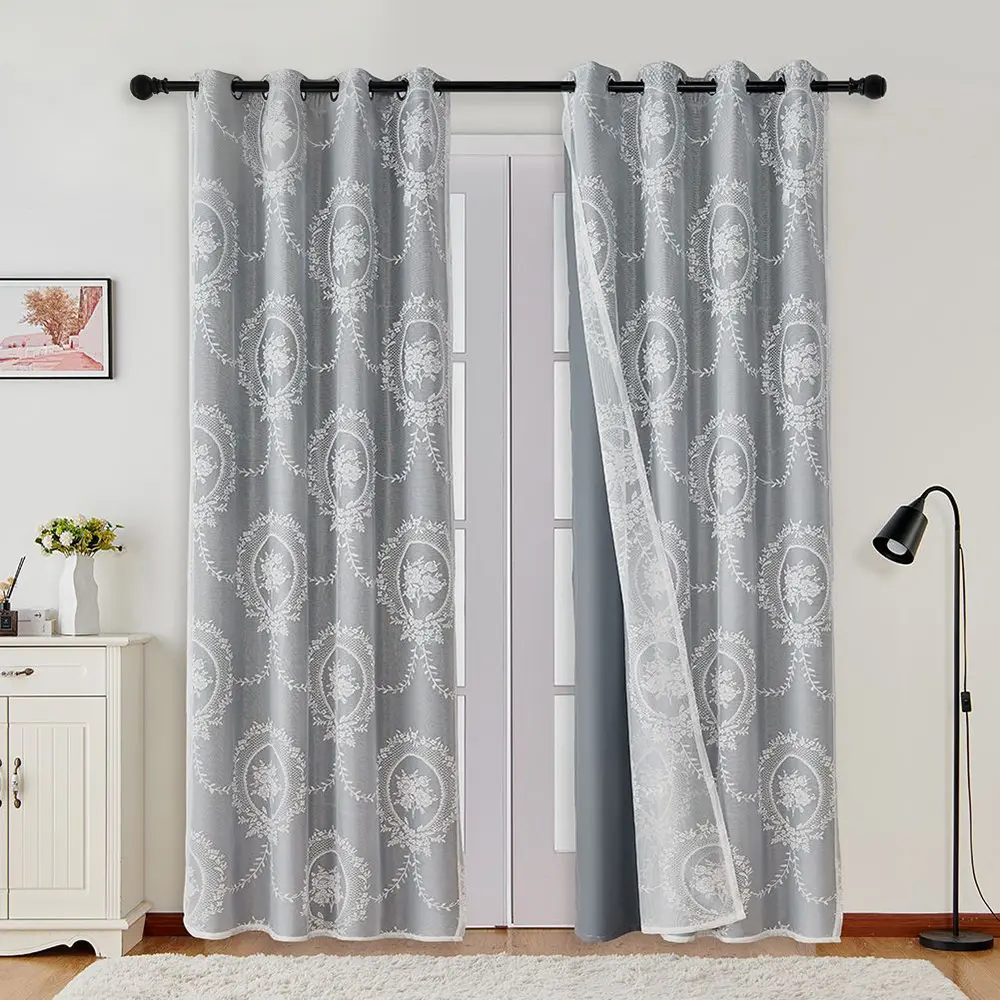 Double Layer Round Mirror Curtain, Light Blocking Heat Insulation Noise Reduction Fabric, Ideal for Kids Room Bedroom Living Room Study