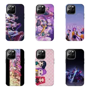 HuntrIx Kpop Demon Hunters Anime Case for iPhone 17-7 Pro Max Plus & Samsung Galaxy S26-S21 Ultra Plus - Rumi Mira Zoey Hunter-X Cute Chibi Pastel Cyberpunk Phone Cover unisex