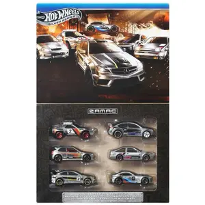 Hot Wheels ZAMAC Silver Series Collectible Die-Cast Cars Set Featuring Mercedes-Benz Porsche BMW Ford Honda Toyota