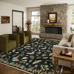 Palohom Washable Faux Wool Area Rug - Non-Slip, Low-Pile, Ultra-Soft, Stain-Resistant, Lightweight Carpet for Living Room (Living Room Decor), Bedroom