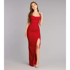 Eva Glitter Lace-Up Column Formal Dress