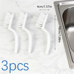 3pcs Corner Cleaning Brush with Handle for Tile Grout Seams Crevices Dead Angles Shower Sink Toilet Cleaning BathroomHousehold Tools