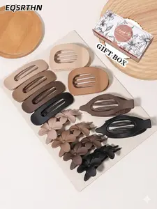 12pcs Gift Boxes Fashionable Simple All-Match Large Ingot Hairpin, Hairpin Women's Back Ponytail Hairpin Women's Headwear Hair Grab Large Duckbill Clip Bath Out-of-town Temperament Hair Accessories Women's Hairpin, hair clips, Gifts for Women