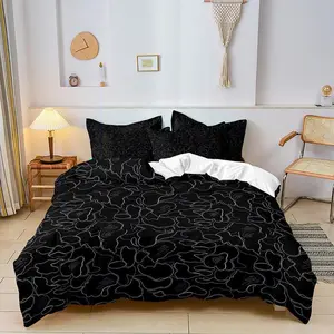 Geometric Print Duvet Cover Set, 3 Counts/set Including 1 Duvet Cover & 2 Counts Pillowcase, Soft Comfortable Bedding Set for Home Bedroom