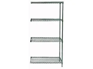 Quantum Storage AD63-1460P Proform Steel Wire Shelving Add-On Unit, 4 Shelves - 14x60x63 in, Home Organizer Storage Racks