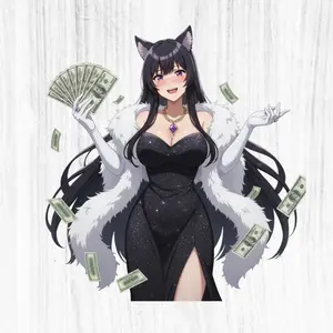 Delta Rich Waifu Sticker, Glam Money Girl Decal, Anime Luxury Vibe Gift , Anime Waifu Sticker