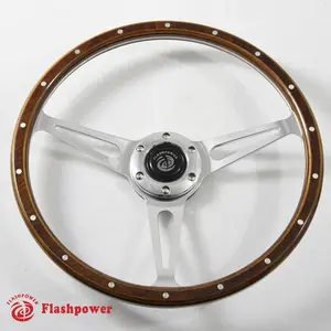 15'' Classic Wood Steering Wheel Restoration Vintage Ford Mustang Shelby AC Cobr