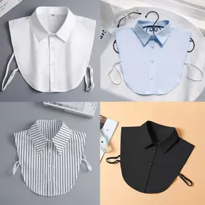 4Pcs Cotton Detachable Dickey Collars, Versatile Half Shirt, Minimalist Fake Collar Blouses for Formal Occasion, Stylish Accessories Suitable for T Shirts, Suit, Sweaters