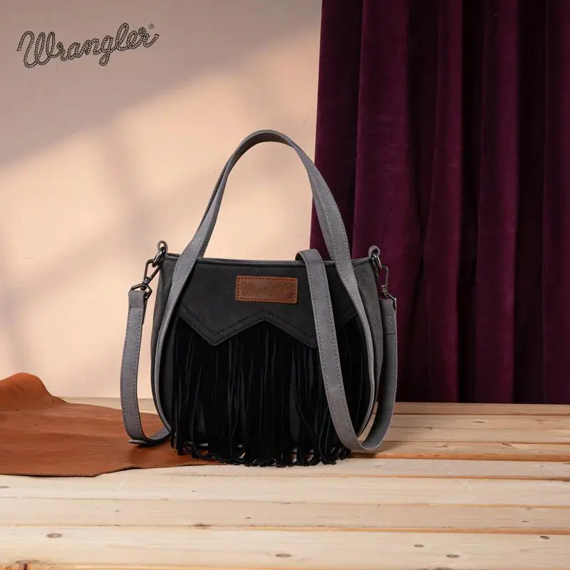 Wrangler Fringe Top-Handle Bag - Medium Western Crossbody Purse