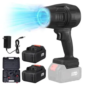 Cordless Leaf Blower 40000RPM Handheld Electric Turbo Fan w/ 2 Batteries Charger