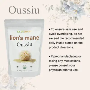Oussiu Organic Lions Mane Mushroom Supplement Powder Natural Superfood for Brain, Energy, & Immune Health | Non-GMO Vegan