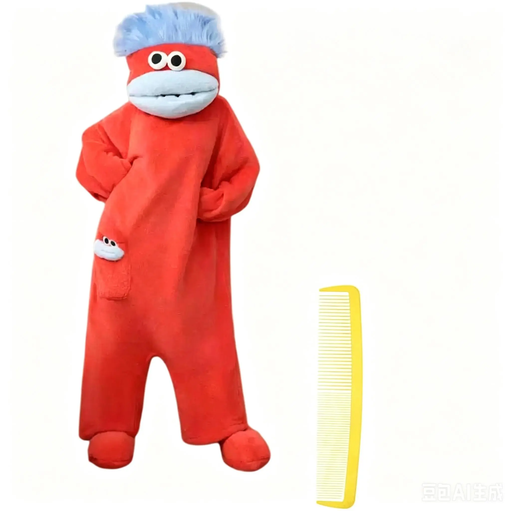 onesie wearable blanket hoodie soft loungewear unisex, upgraded thick plush cute pajamas full set with comb & foot covers, unique novelty costume and fun photo booth outfit for halloween couple sleepover parties Casual Elastic