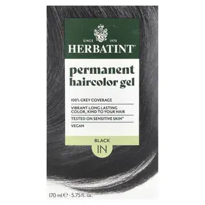 Herbatint Permanent Haircolor Gel, 1N, Black, 5.75 fl oz (170 ml) Herbatint Permanent Haircolor Gel, 1N, Black, 5.75 fl oz (170 ml)