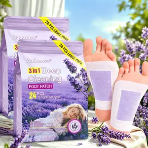 24PCS Lavender Natural Detox Foot Pads - Deep Cleansing Ginger, Bamboo & Lavender Patches for Toxin Removal, Stress Relief & Better Sleep Relaxation & Night Routine | Mother's Day Gift, Summer Vibes