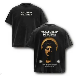 Saint Michael Archangel Washed Graphic Tee - Vintage Spiritual Warfare Demon Slayer Back Print Heavyweight Cotton Oversized Christian Streetwear