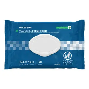 McKesson Personal Cleansing Wipes, Fresh Scent, 12.5 x 7.5 Inch